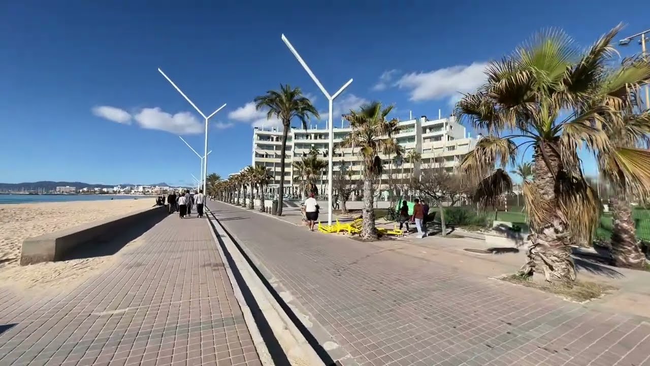🌞 Rundgang an der Playa de Palma – Sonne pur im T-shirt Wetter im Januar