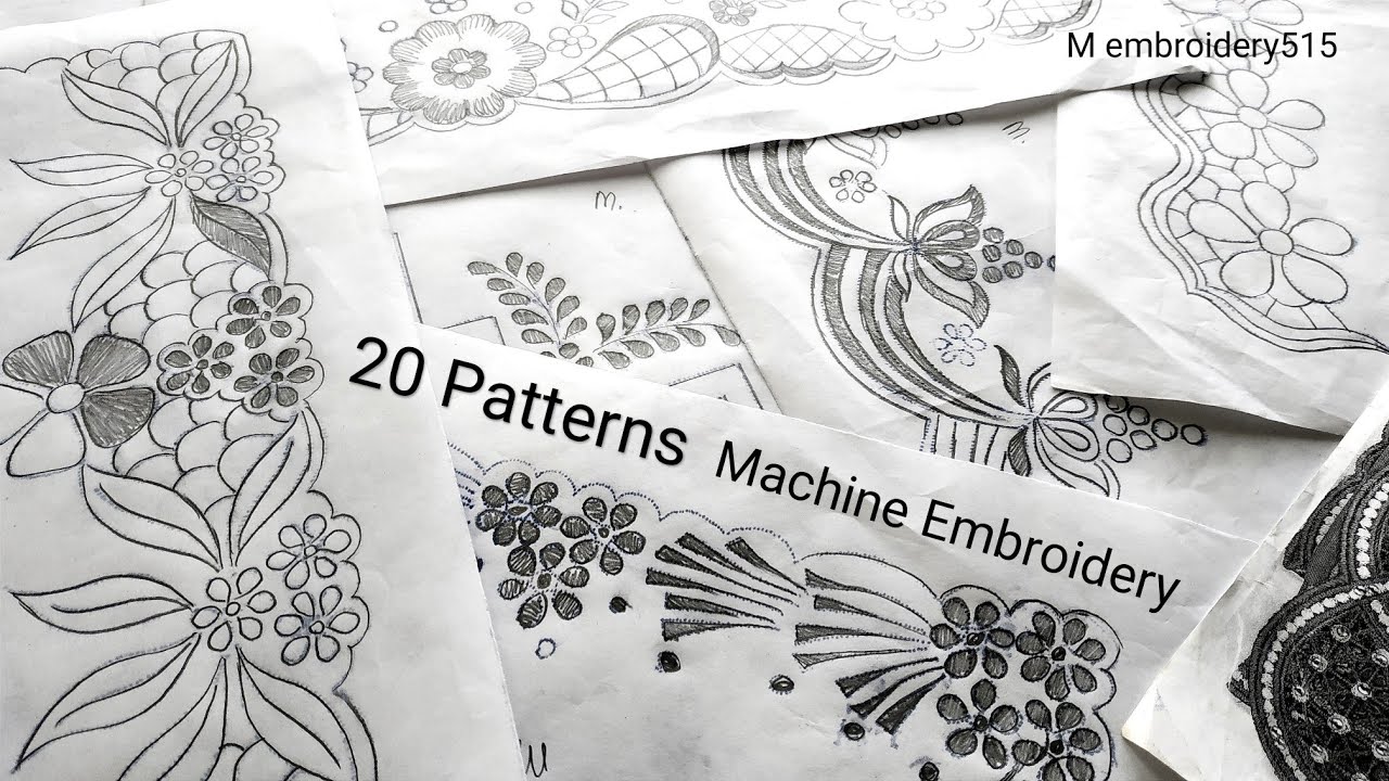 20 Pattern Embroidery Design Machine embroidery Borderline sleeves
