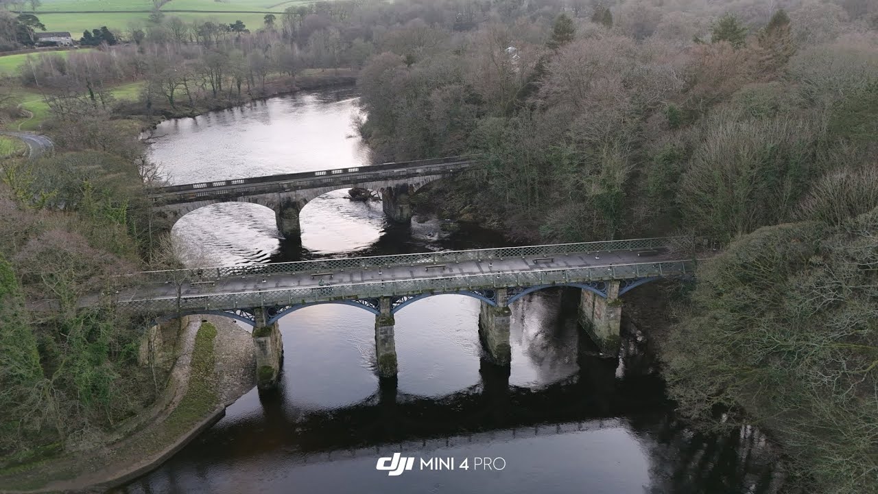 Dji mini 4 pro flight up the river Lune 