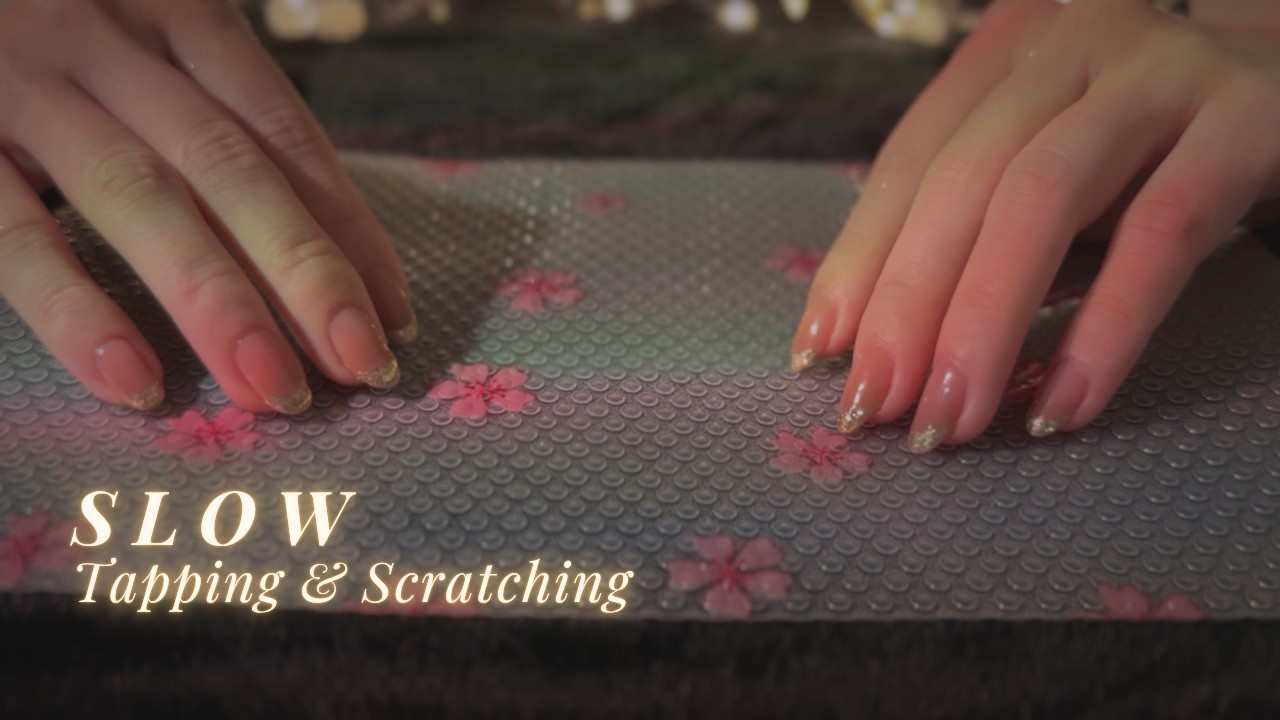 ASMR Slow & Gentle Tapping and Scratching🌙 Calm Hypnotic Tingles🍀(No Talking, No Mouth Sounds)