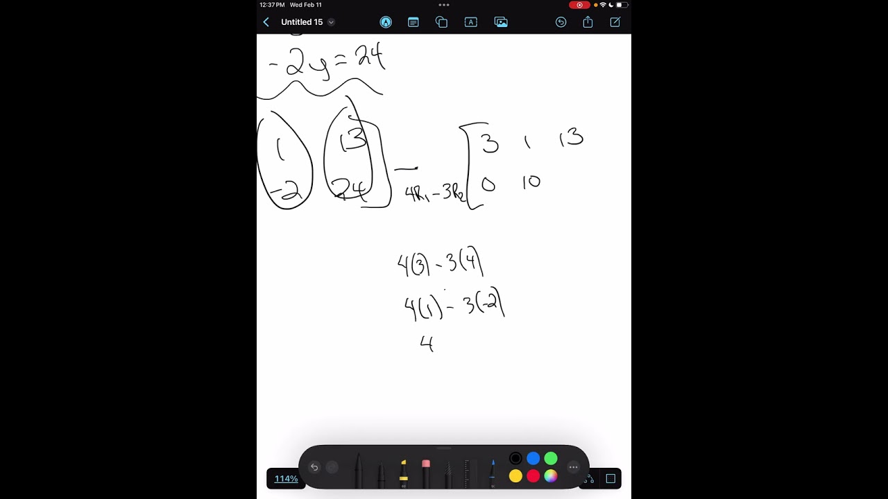 Gaussian elimination for 2x2