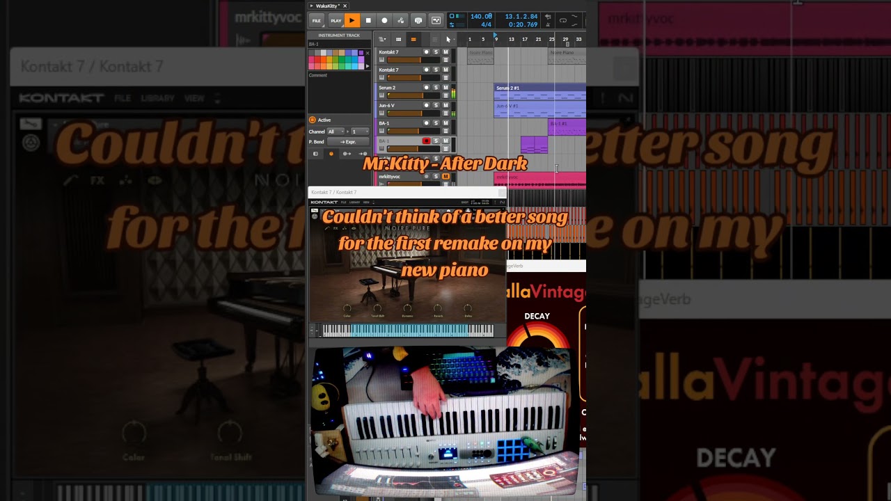 Mr.Kitty - After Dark cover! First remake on my new Arturia piano! 
