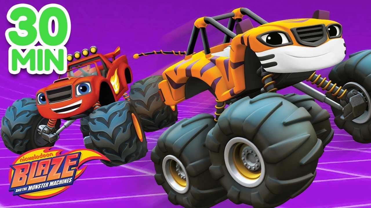 Blaze & Stripes Amazing Rescues! | 30 Minute Compilation | Blaze and the Monster Machines