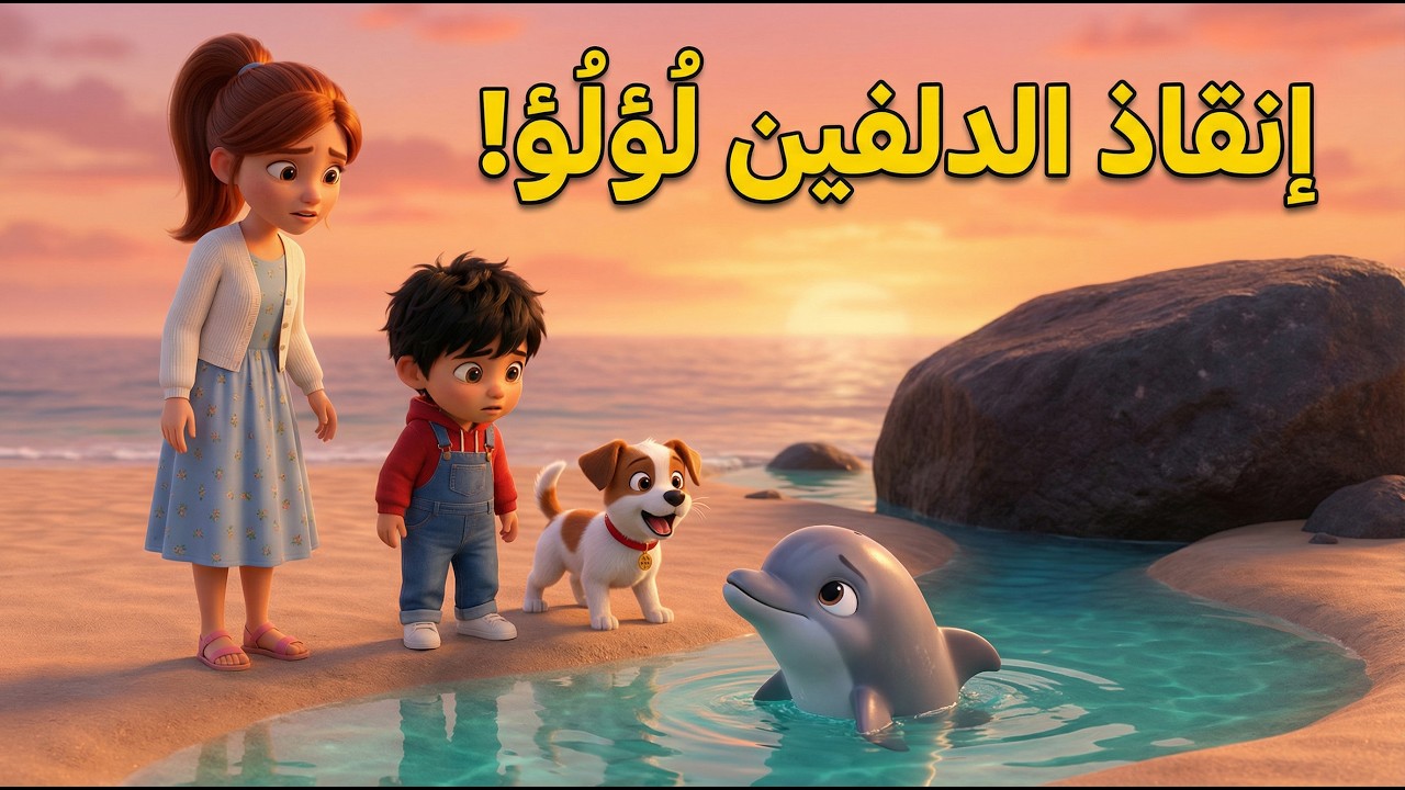 رويدا وتميم ينقذان دلفينًا صغيرًا! قصة أطفال ممتعة