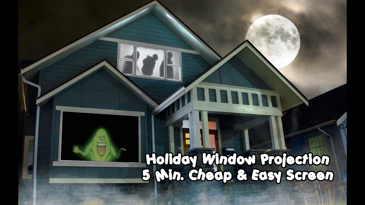 5 Minute Cheap and Easy Rear Projection Screen For Window Holiday Decorations