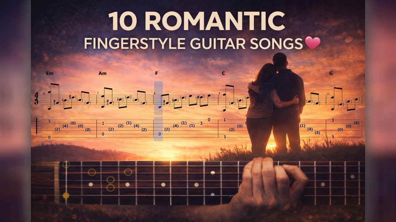10 Romantic Fingerstyle Guitar Songs 💖 | Calm & Emotional Guitar TABs | Kadifem Tabs