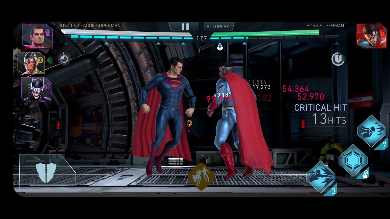 [Free to play: Injustice 2 Mobile] - Solo Raid Dawn of Apokolips Heroic 5 Superman FIRST LOOK