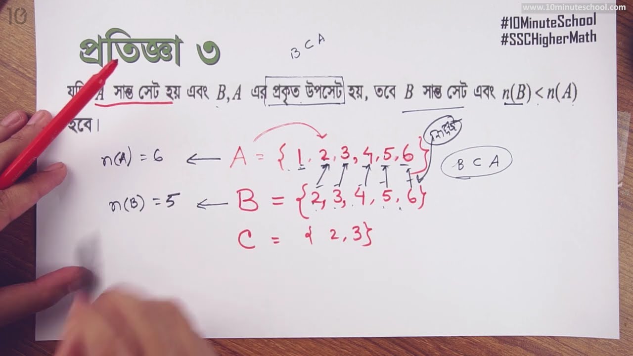 ০১.৩৮. অধ্যায় ১ : সেট ও ফাংশন - সান্ত সেট সংক্রান্ত প্রতিজ্ঞা-2 [SSC]