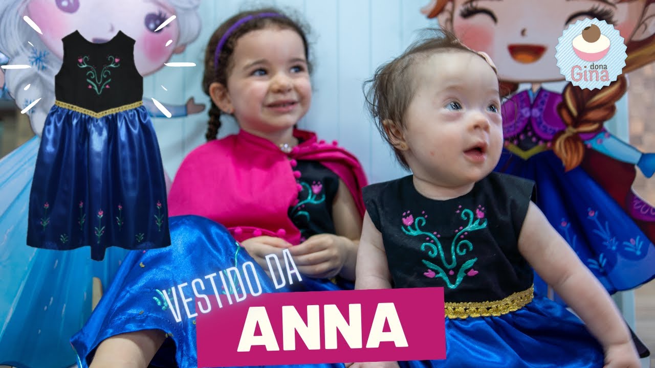 Aprenda a fazer o VESTIDO DA ANNA do filme Frozen - Com PINTURA e Capa - Molde GRÁTIS