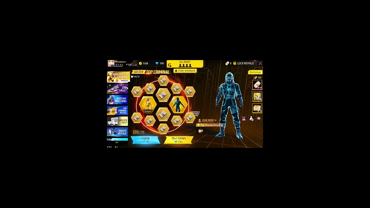 NEW GOLDEN CRMINAL RING EVENT | GHOST CRIMINAL BUNDLE | FREE FIRE NEW EVENT