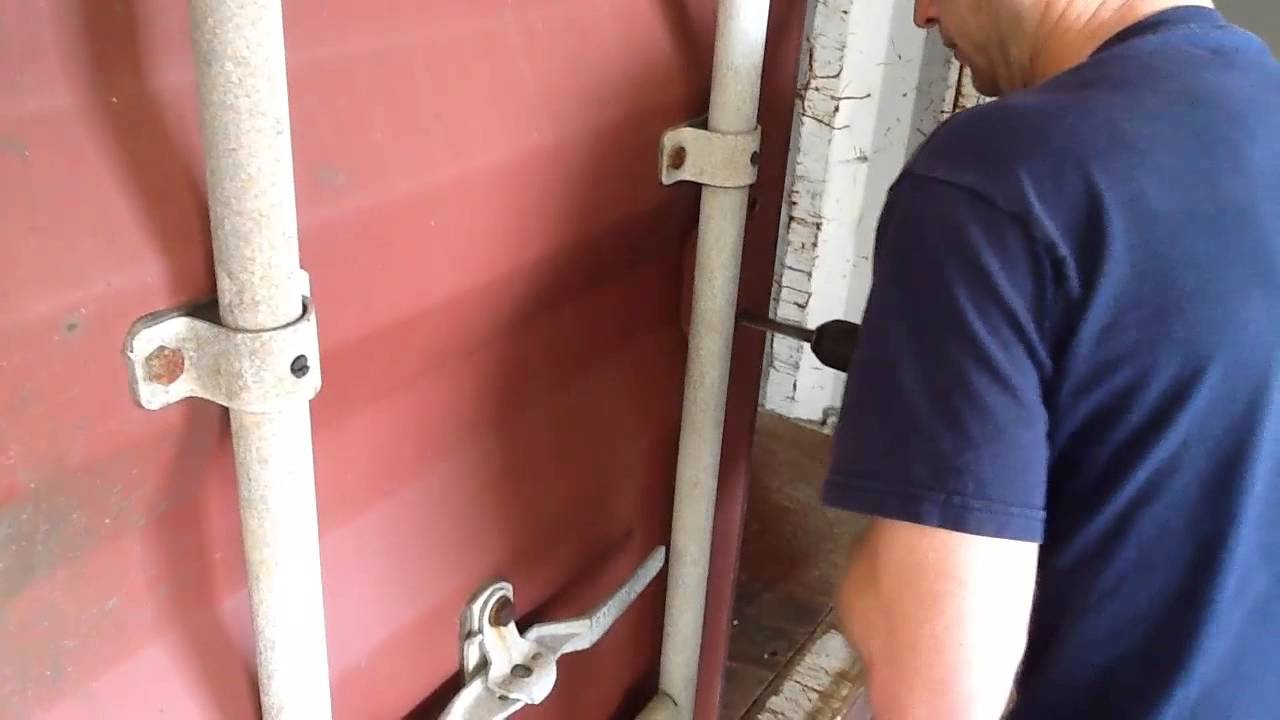 How to install a bolt on lock box to a shipping container