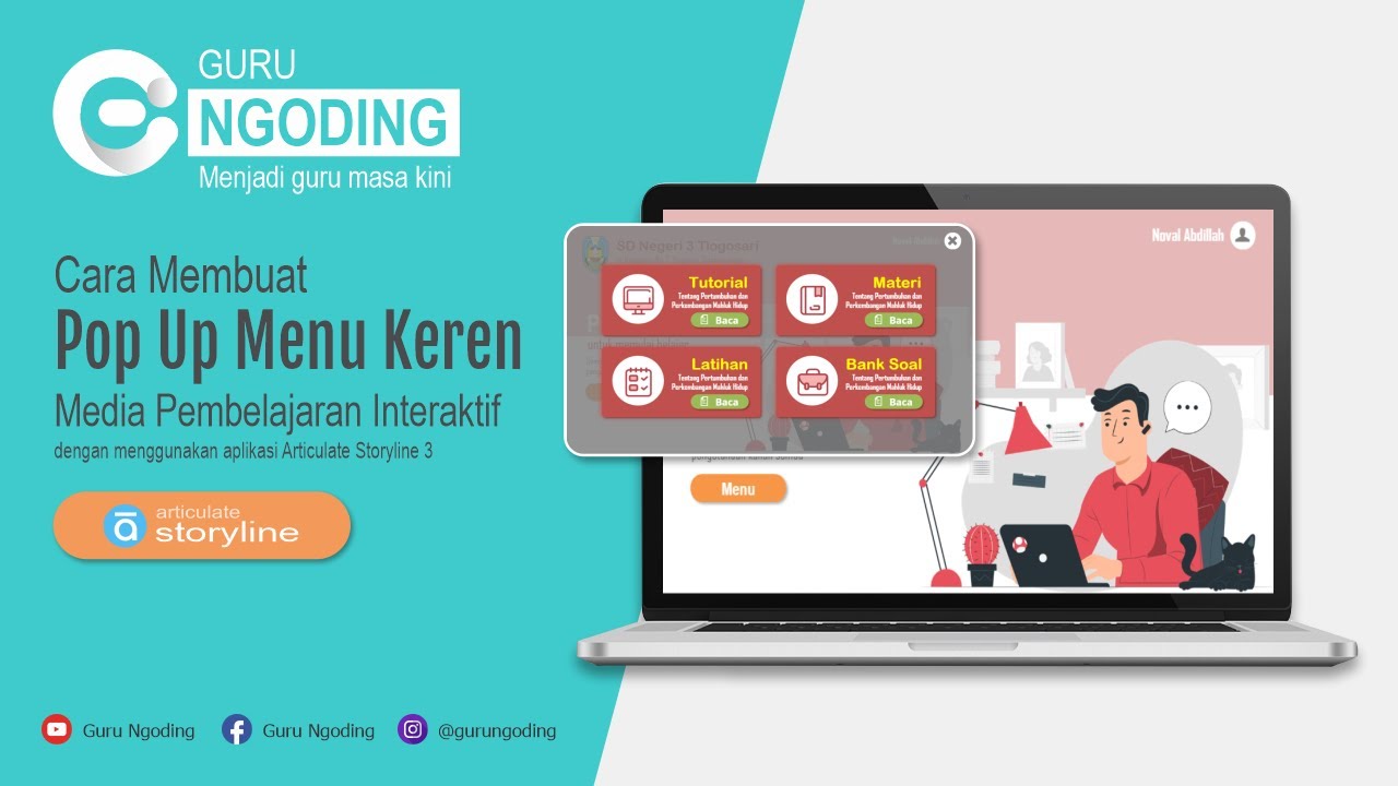 Cara Membuat Pop Up Menu Media Pembelajaran Interaktif | Tutorial Articulate Storyline 3