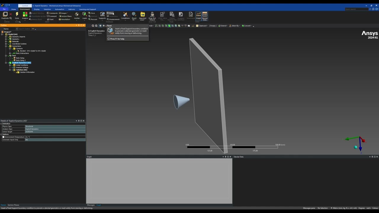 Bullet impact on glass#ansys#science#ansystutorial 