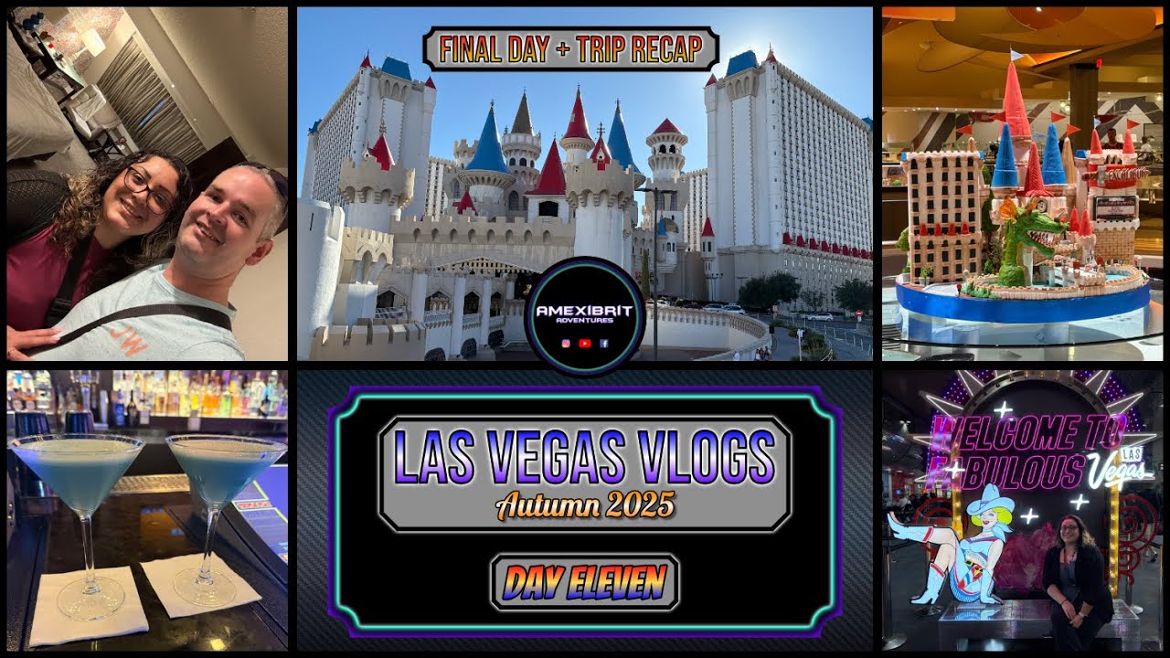 Las Vegas Vlog - Autumn 2025 - Day 11 - Final Day & Trip Recap, Excalibur Buffet, Gem Bar, Slots!!