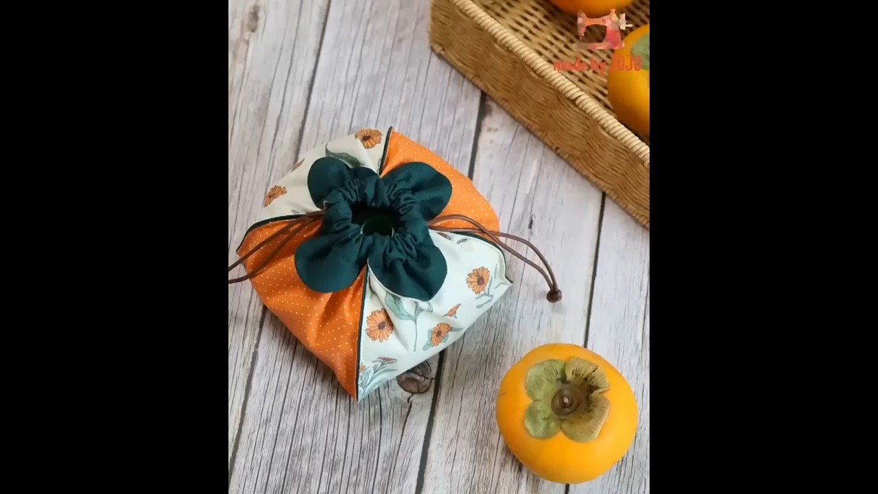 How to Make a Cute Persimmon-shaped Drawstring Pouch | PDF Patterns for Sewing