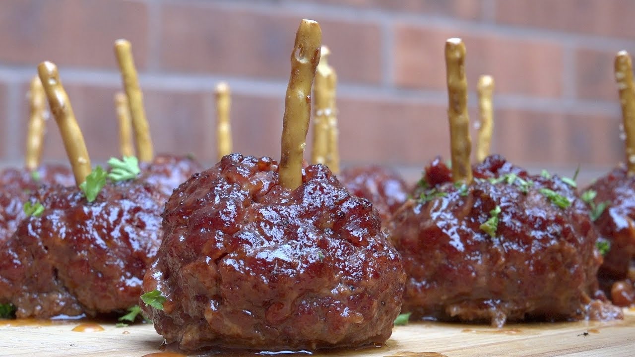 Beer Braised Meatballs: (How to Smoke Meatballs)