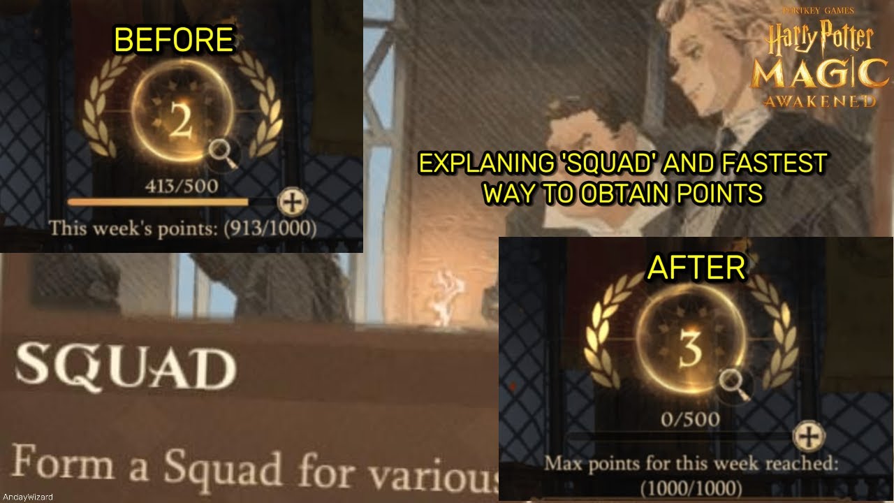 EXPLANING SQUAD AND FASTEST WAY TO LEVEL UP YOUR SQUAD LEVEL IN HARRY POTTER MAGIC AWAKENED