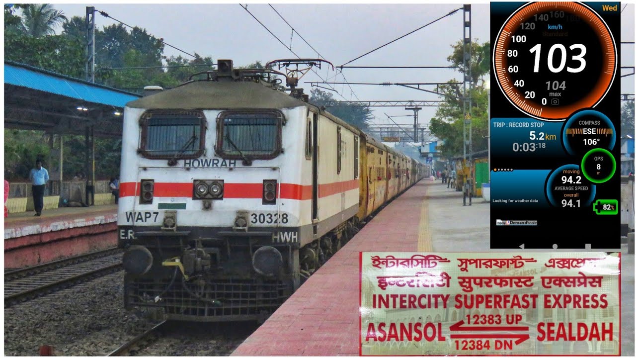 OnBoard UTKRISHT Asansol INTERCITY SuperFast Express | SDAH To NH Journey Compilation | HWH WAP7 |