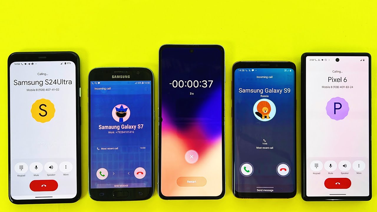 Google Pixel 6 & 4XL Calling On Samsung S7 & Galaxy S9 / Samsung Z Flip Timer & Alarm Clock 