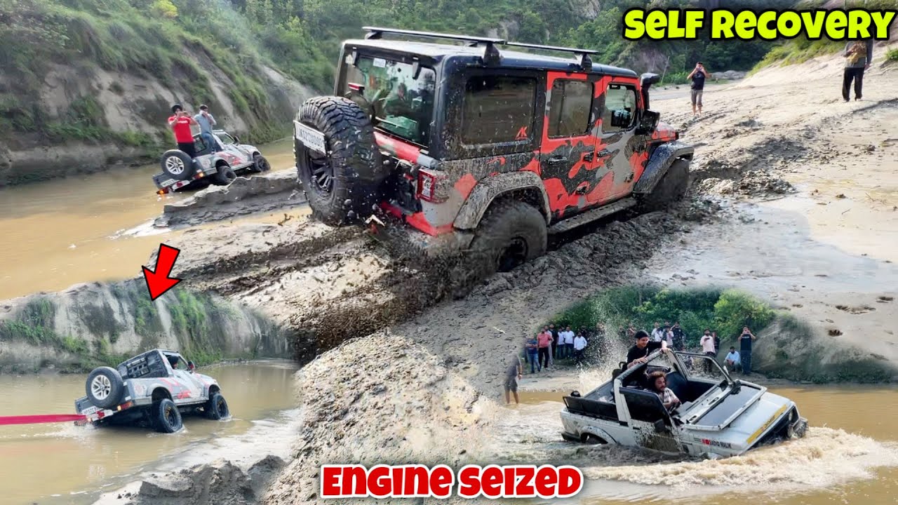 Amazing self recovery by Wrangler | Gypsy engine seized