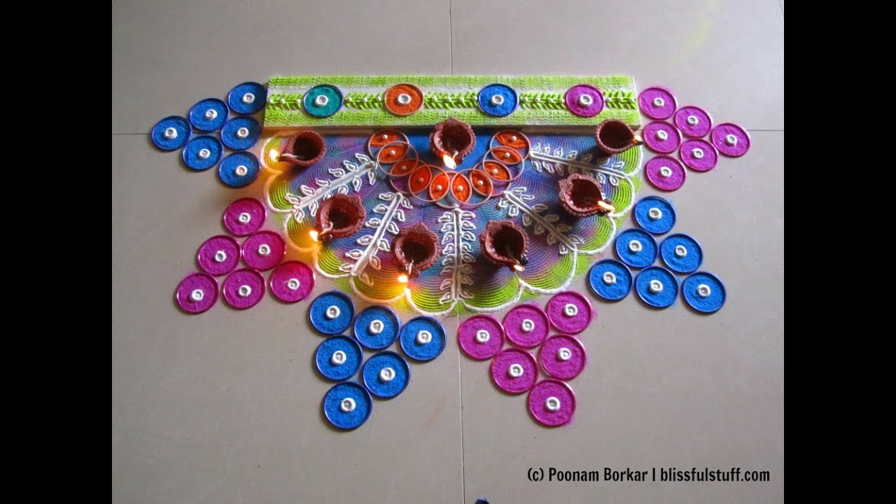 Rangoli using bangles | Innovative bangles rangoli design for diwali | Easy Rangoli designs