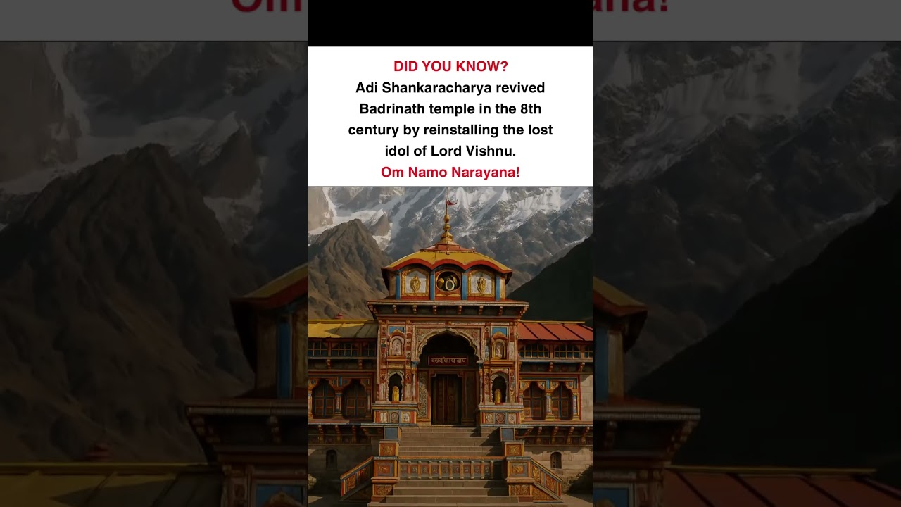 How Adi Shankaracharya Revived Badrinath! Lost Idol Restored 🕉️✨ #Shorts