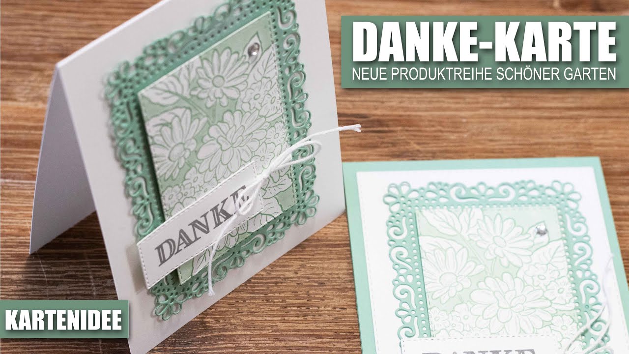 Danke-Karte | Neue Produktreihe Sch&ouml;ner Garten | Kolorieren mal anders | Etiketten kleiner stanzen