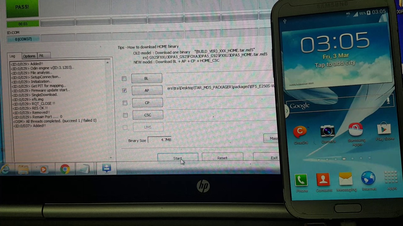 How to fix EFS for SHV-E250S by ODIN