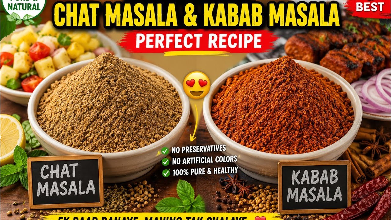 Homemade Chat Masala And Kabab Ka Masala Perfect Masale Ki Recipe @Cookingwithkhann 