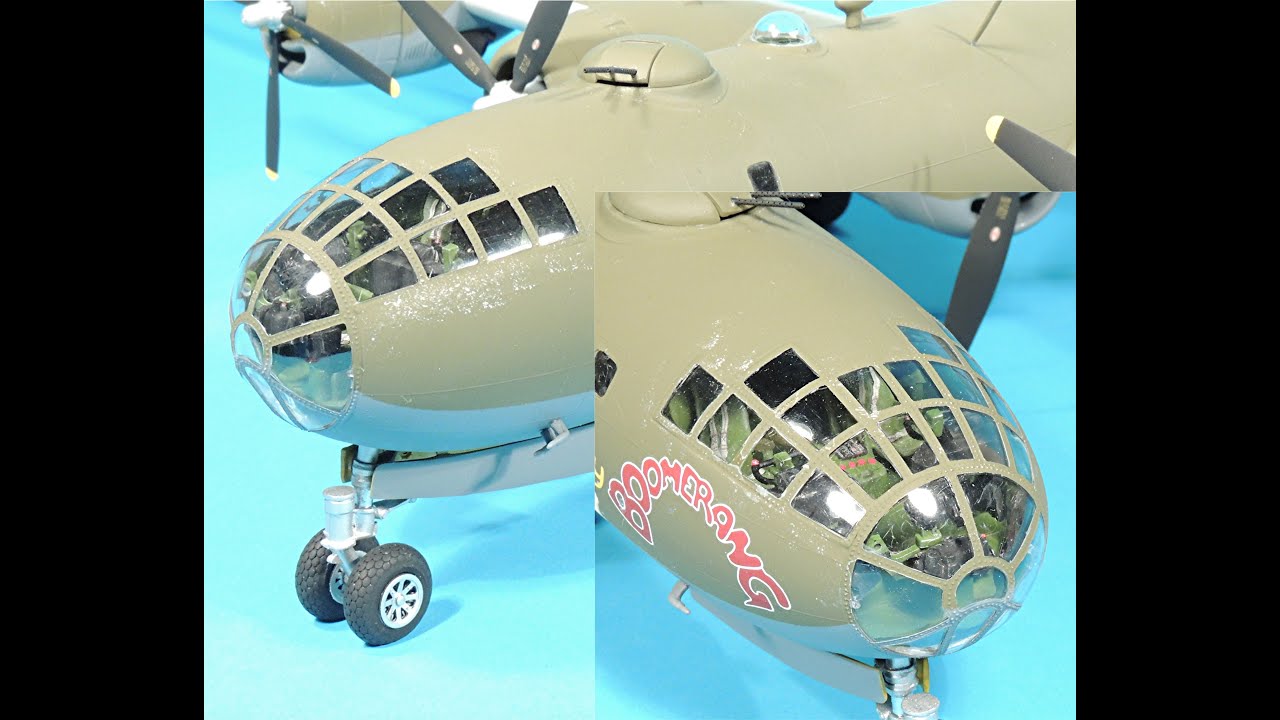 Часть 9. Приклеивание и маскировка фонаря для аэрографии на Revell-Monogram B-29 в масштабе 1/48.
