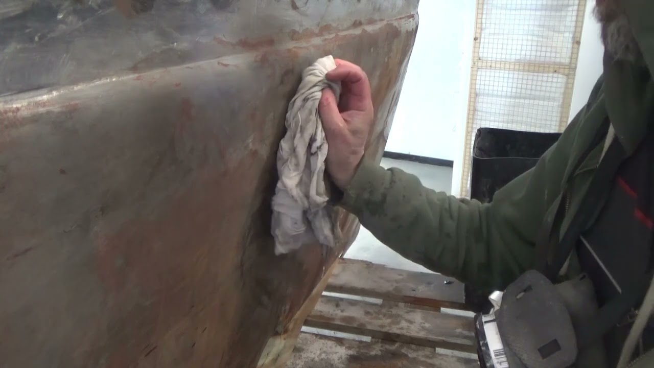 fixar oil canning med fiberrondell vinkelslipen