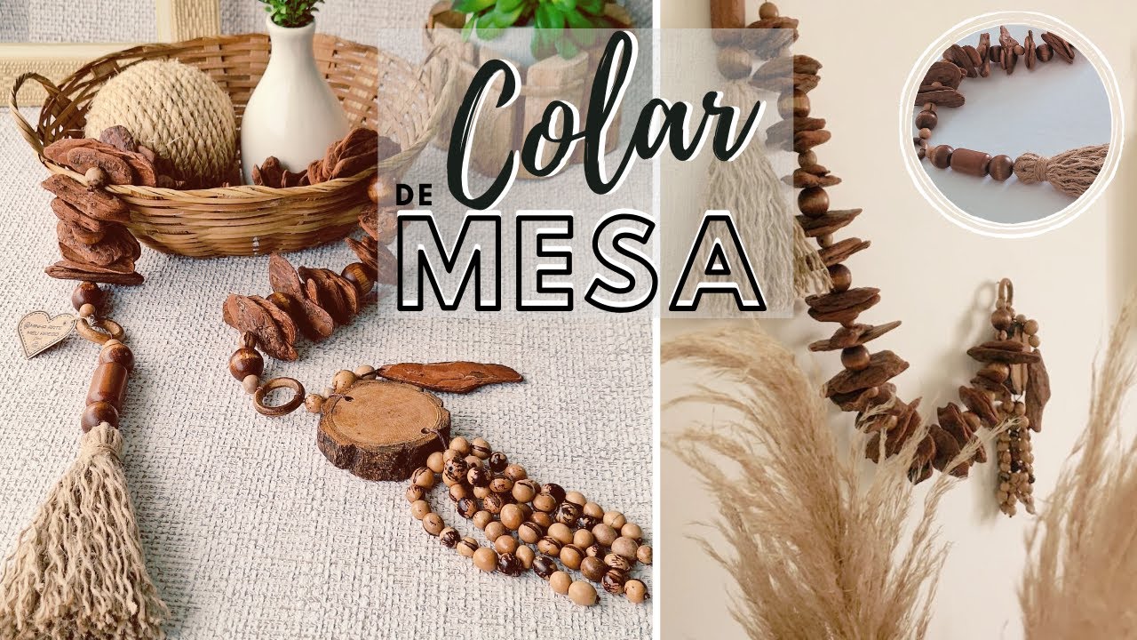 COLAR DE MESA  COM SEMENTES DE AÇAÍ E CASCAS NATURAIS [PASSO A PASSO]