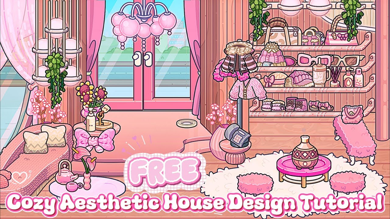 Cozy Pink Aesthetic House Design Tutorial 🌸 | Avatar World Build Ideas