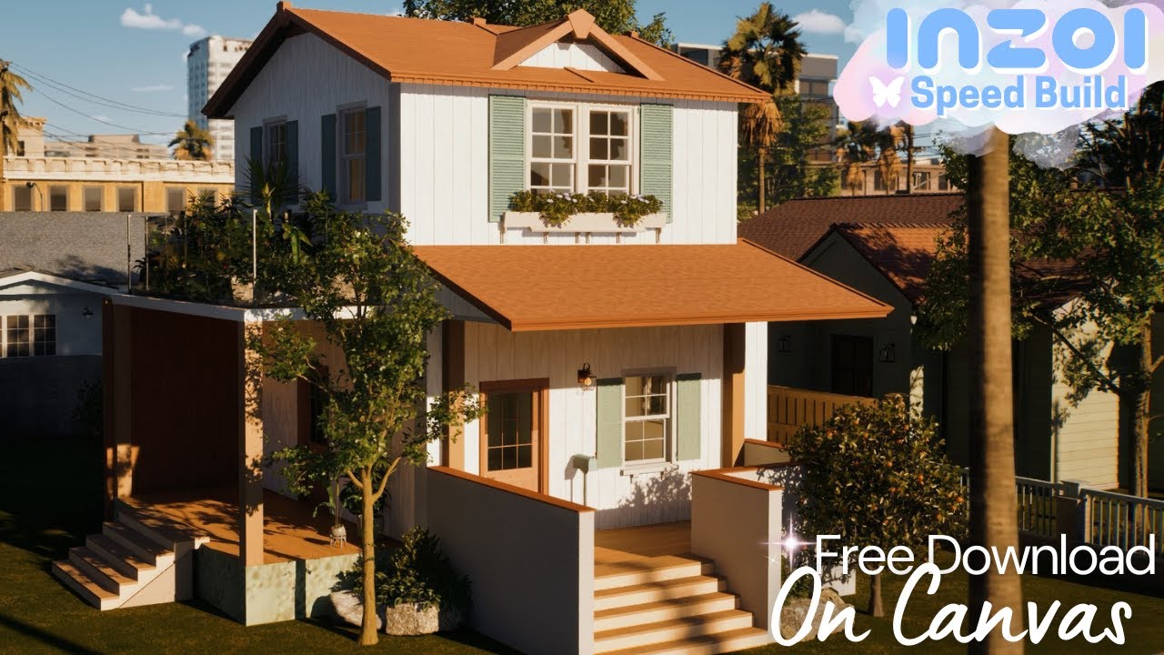 InZOI Spanish House Speed Build | Cozy Starter Home ASMR
