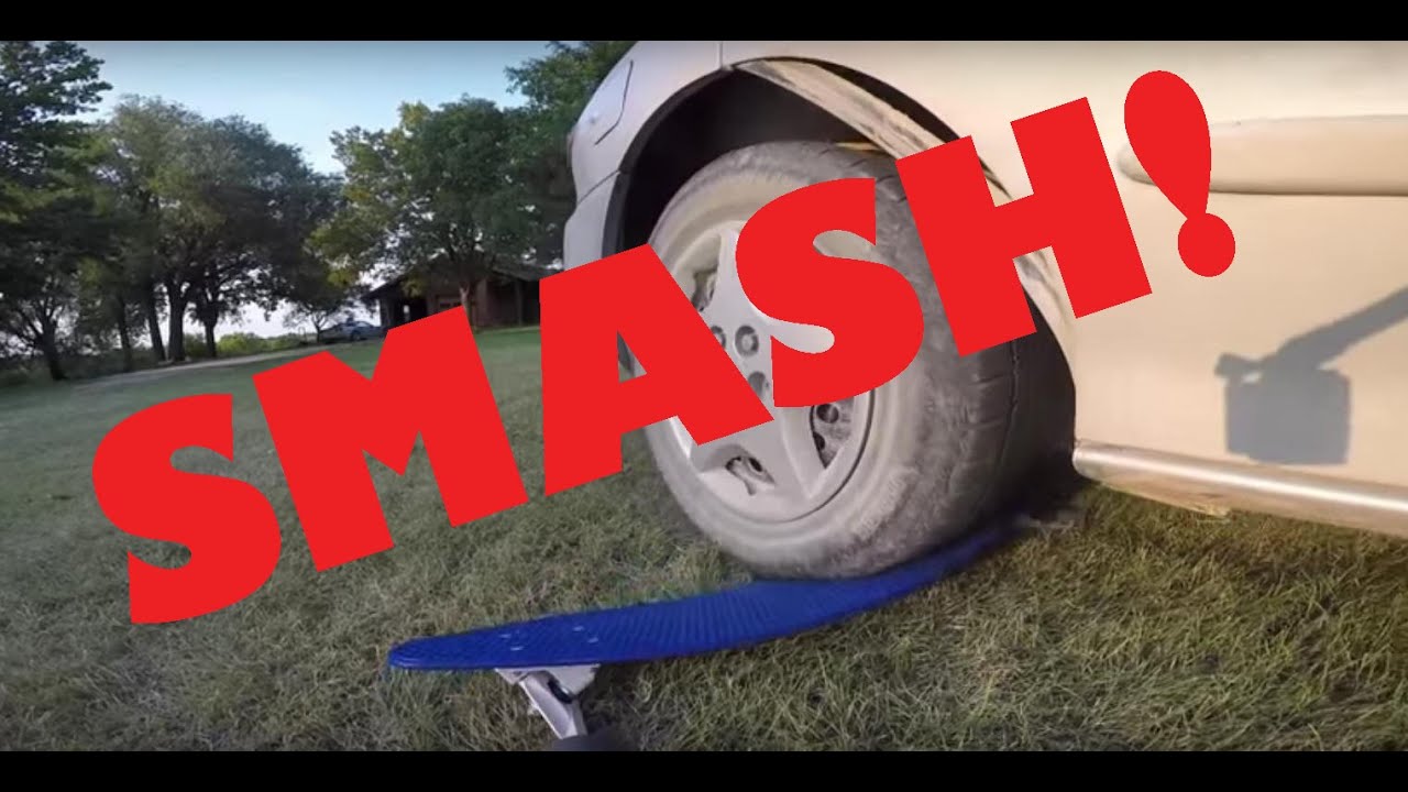 Penny Board Run over by car 36