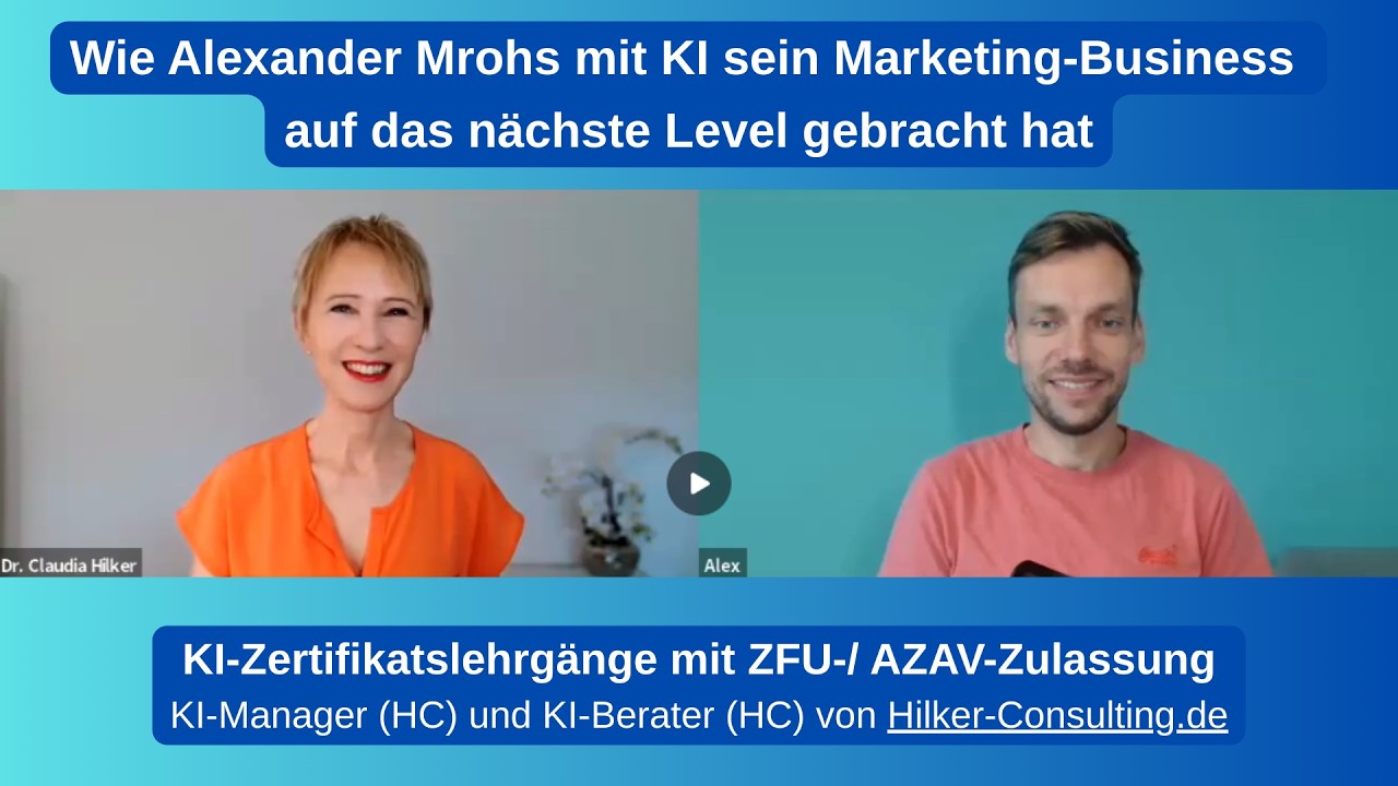 Vom KI-Anf&auml;nger zum KI-Berater mit Zertifikatslehrgang von Hilker Consulting in 4 Monaten