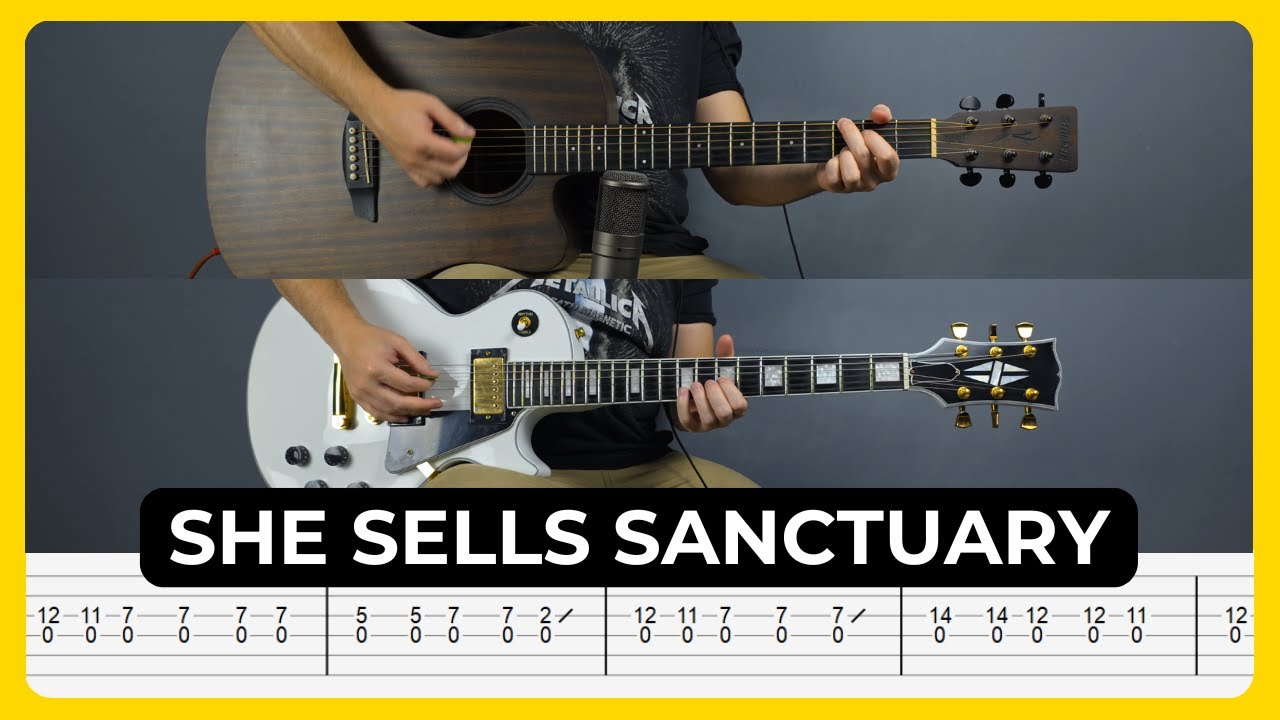 She Sells Sanctuary - The Cult | Tabs | Guitar Lesson | Cover | Tutorial | All Guitar Parts