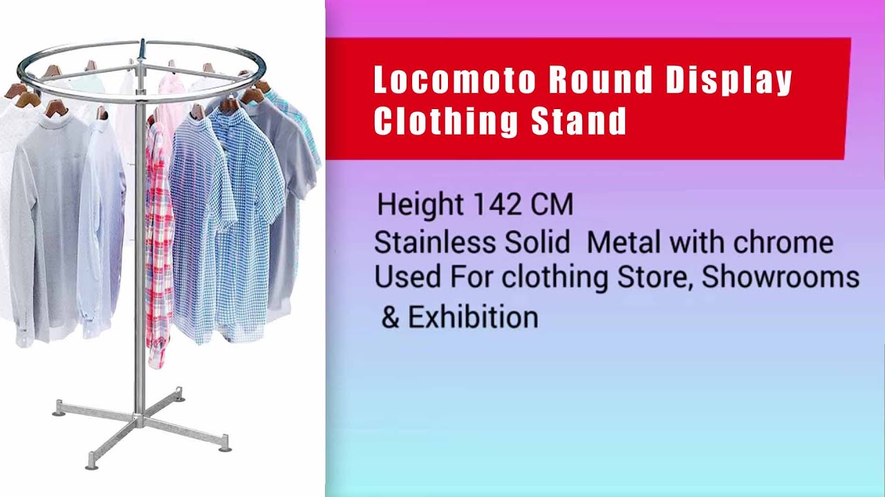 Locomoto Round Rotating Display Clothing Stand for Shop, Store & Showrooms uses