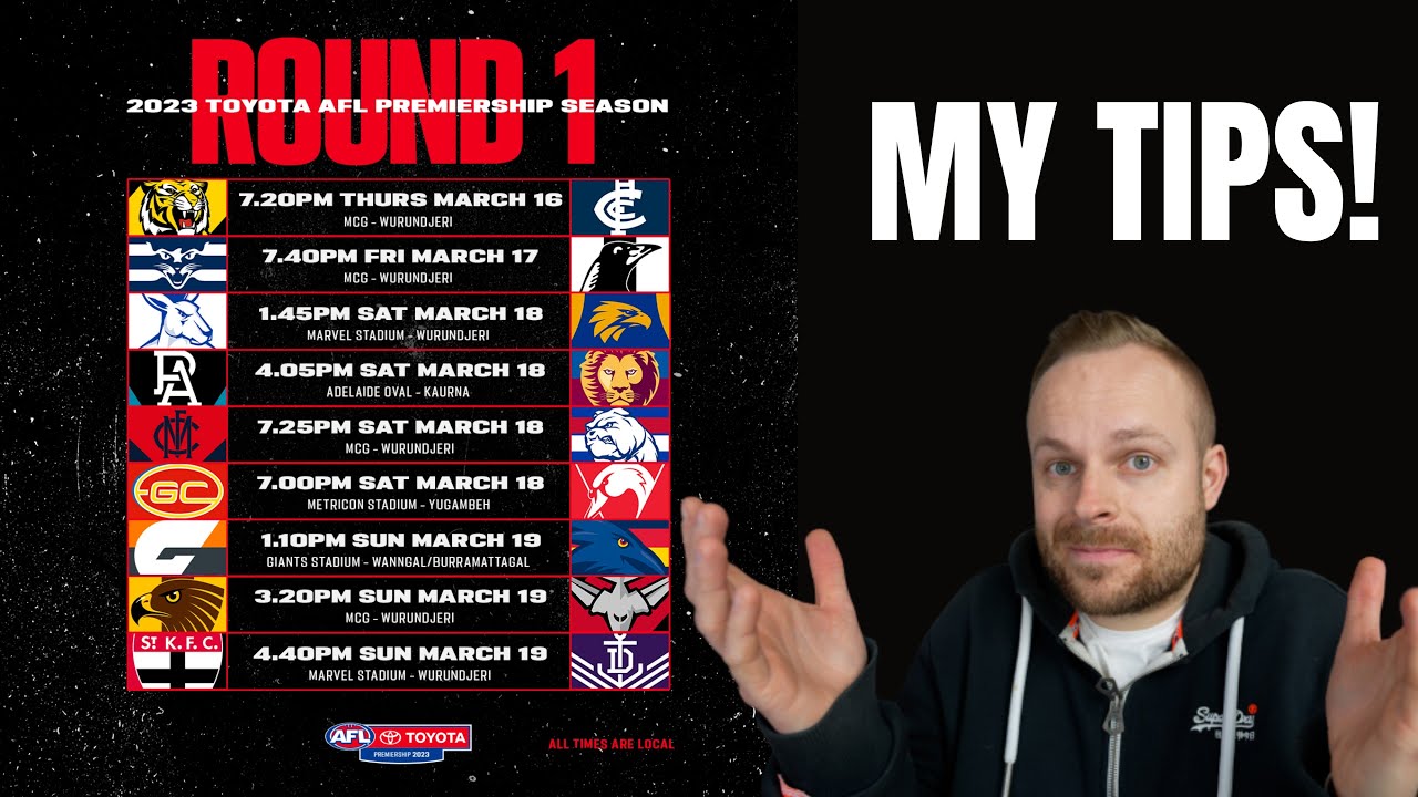 My AFL 2023 Round 1 Tips!