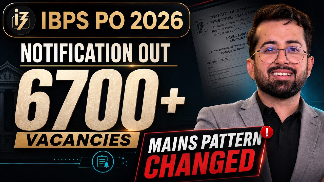 IBPS PO 2026 Detailed Notification Out 🔥 || 6700+ Vacancies ||  All Details Here || Aashish Arora