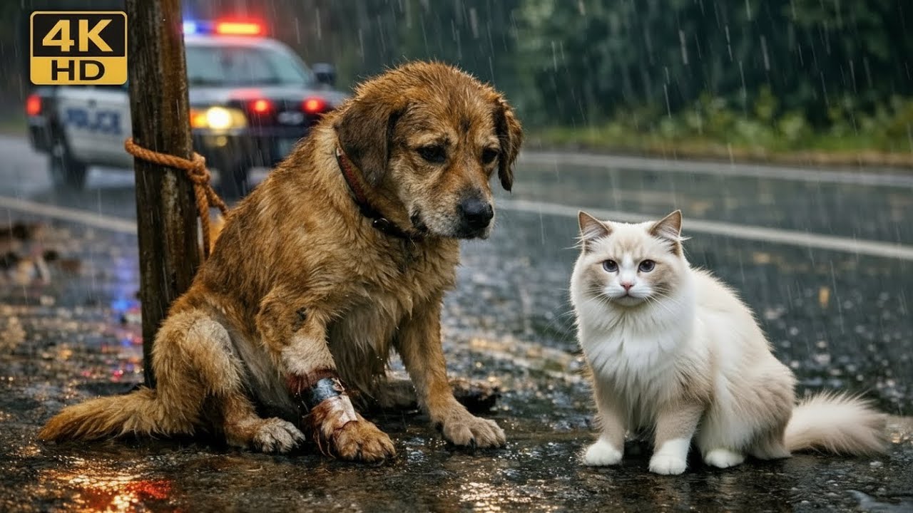 Life Million Years Ago - Brave cat saves homeless Dog 