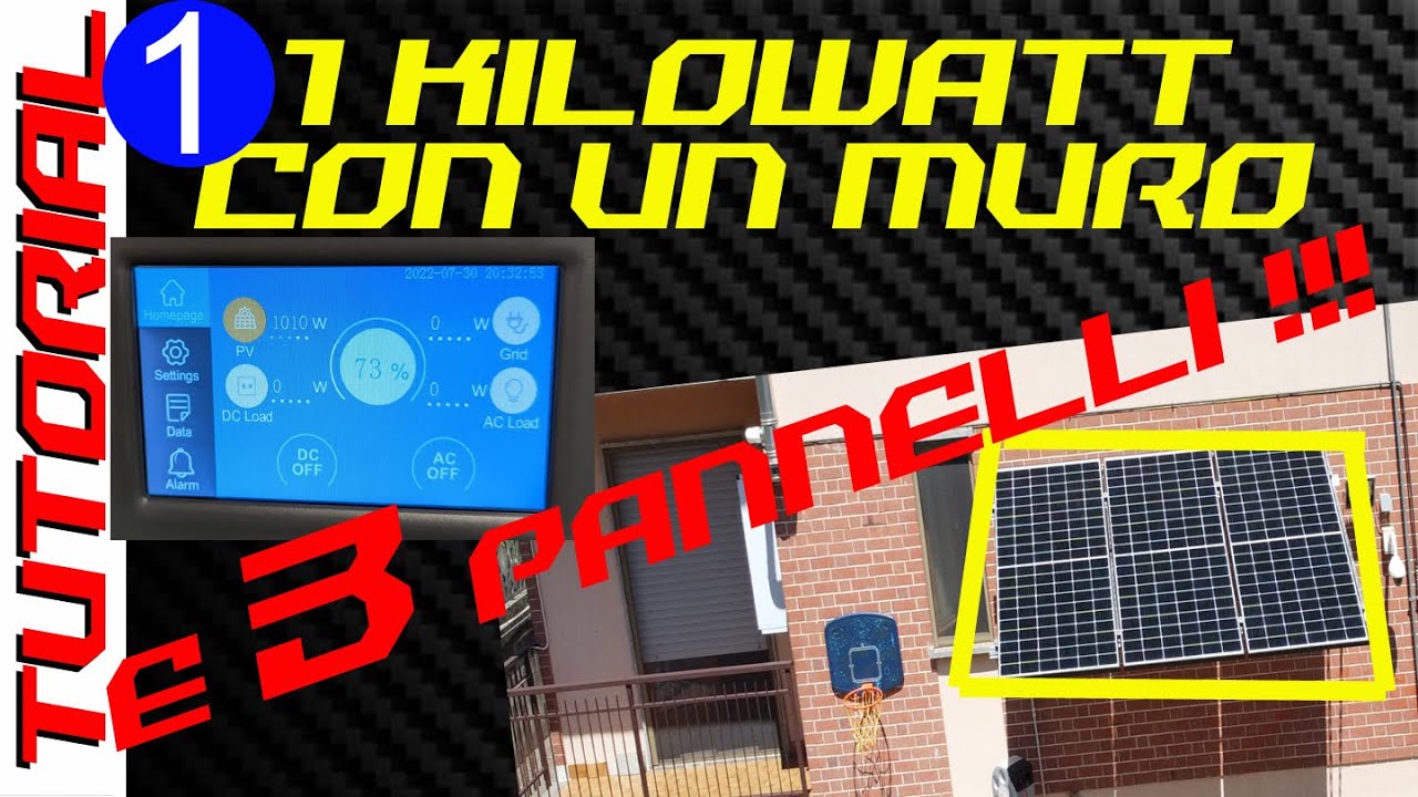 Autosufficienza energetica: Primo passo fotovoltaico 3 pannelli 1125w a parete regolabili