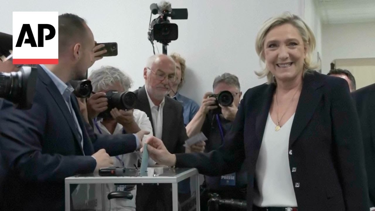 Far-right National Rally's Marine Le Pen votes in France's election