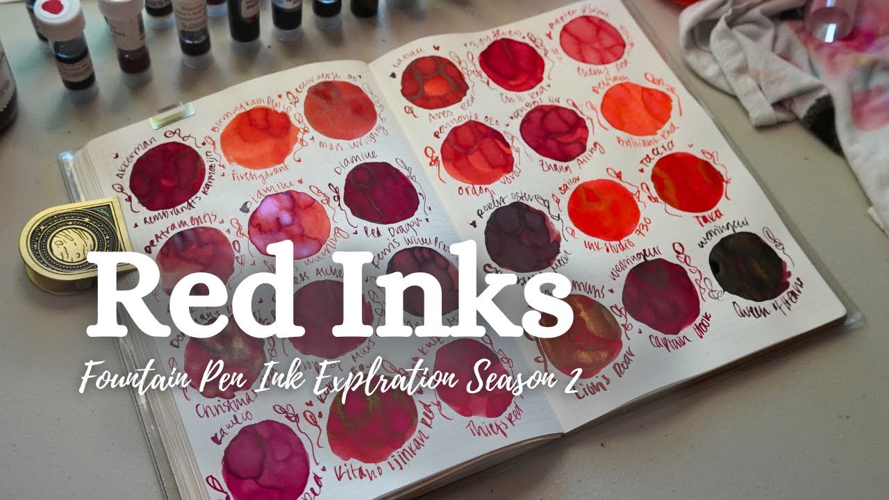 💋 24 Red Fountain Pen Inks 💋 | Season 2 Ink Exploration No. 13