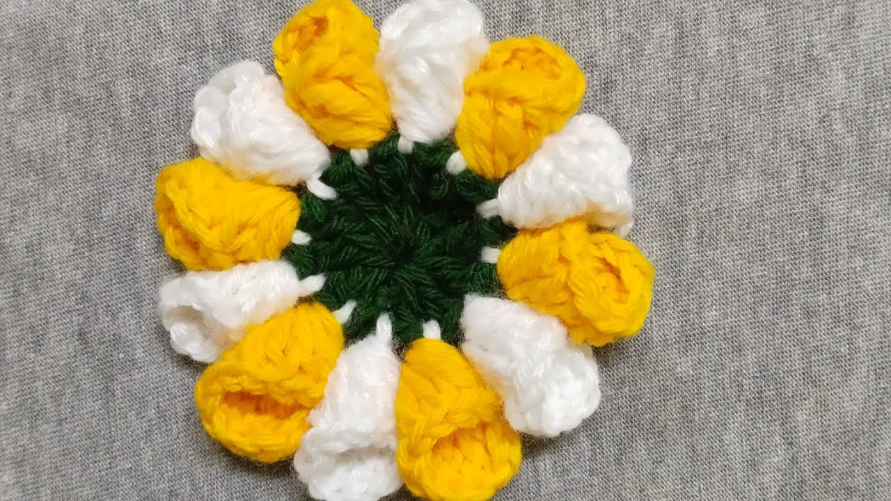BEAUTIFUL CROCHET KNITTING FLOWER PATTERN VERY EASY PATTERN @embroiderywoolenwork7703 