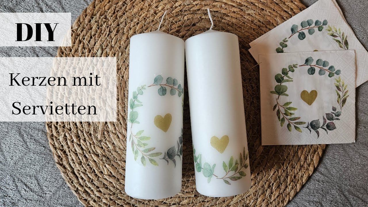 DIY Kerzen mit Servietten bedrucken