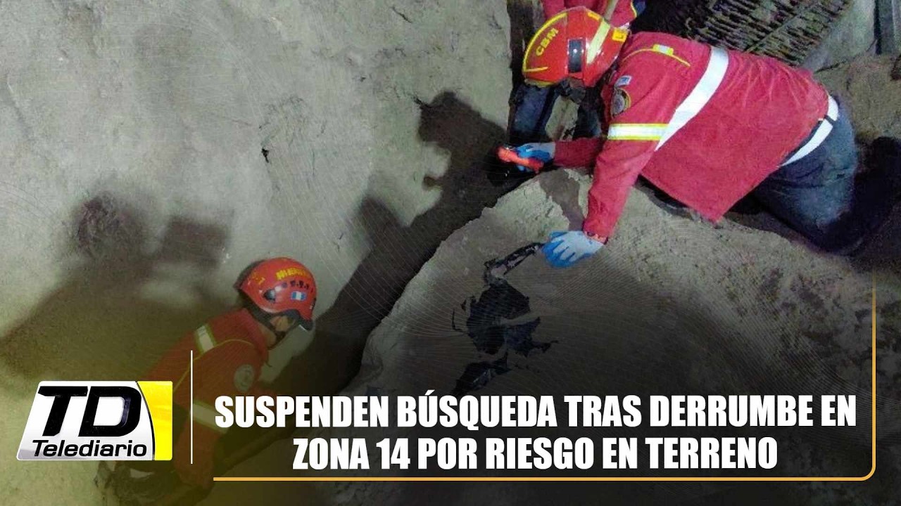 Suspenden búsqueda tras derrumbe en zona 14 por riesgo en terreno