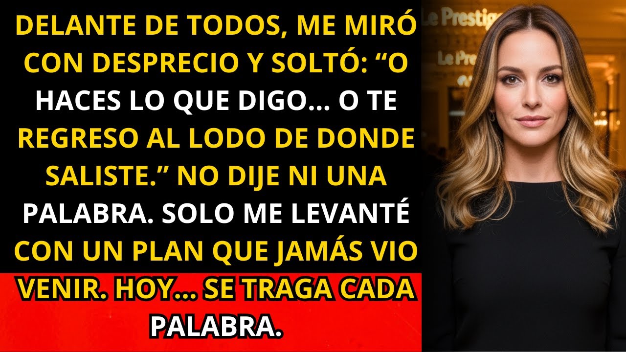 Mi esposo millonario dijo “obedeces o te devuelvo al lodo” en la cena de la élite — me levanté en...