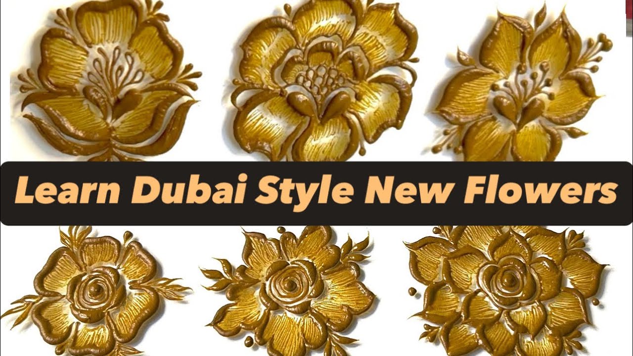9 Different Style Flower Henna 🌺 | Lean Easy Step | Dubai Style Mehndi