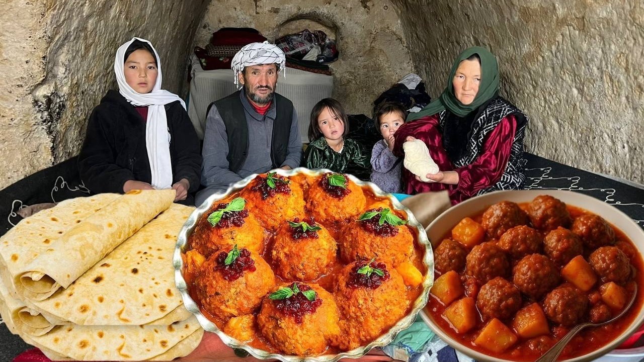 Cooking Traditional Kofta with a Rural Recipe in Afghanistan&rsquo;s Mountains | Village Life